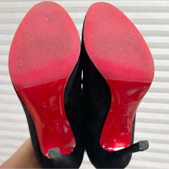 🌺CHRISTIAN LOUBOUTIN🌺 Black Suede Bijoux Booties Size: 35.5 - Picture 14 of 14